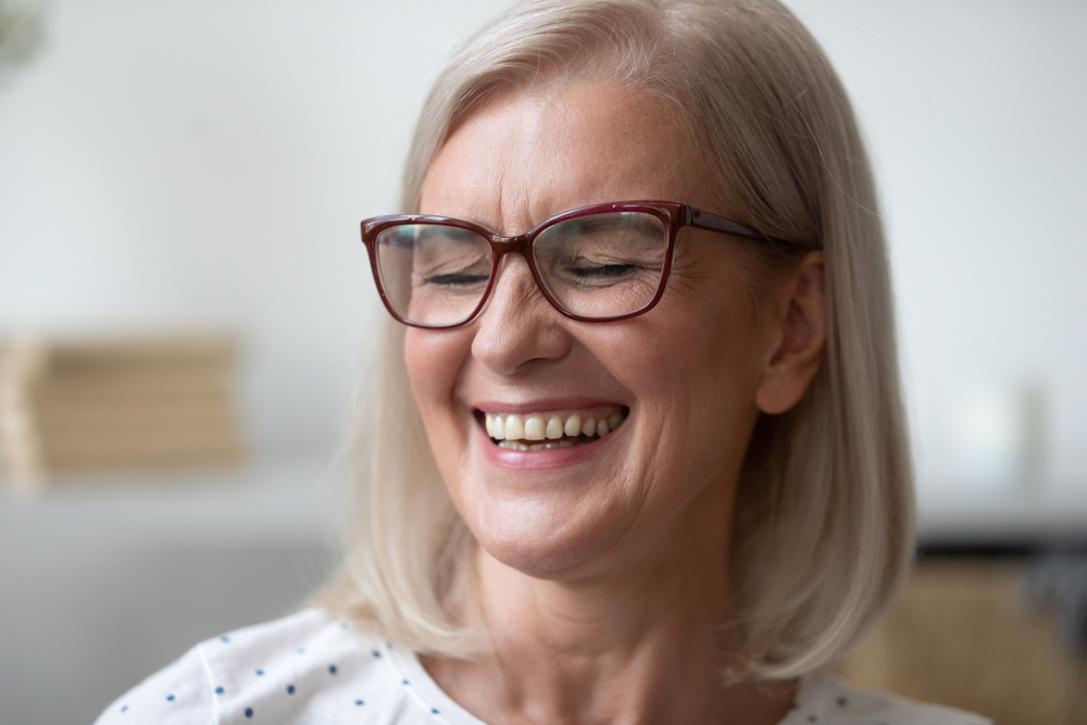 Close,Up,Of,Overjoyed,Mature,Female,Pensioner,Or,Grandmother,In